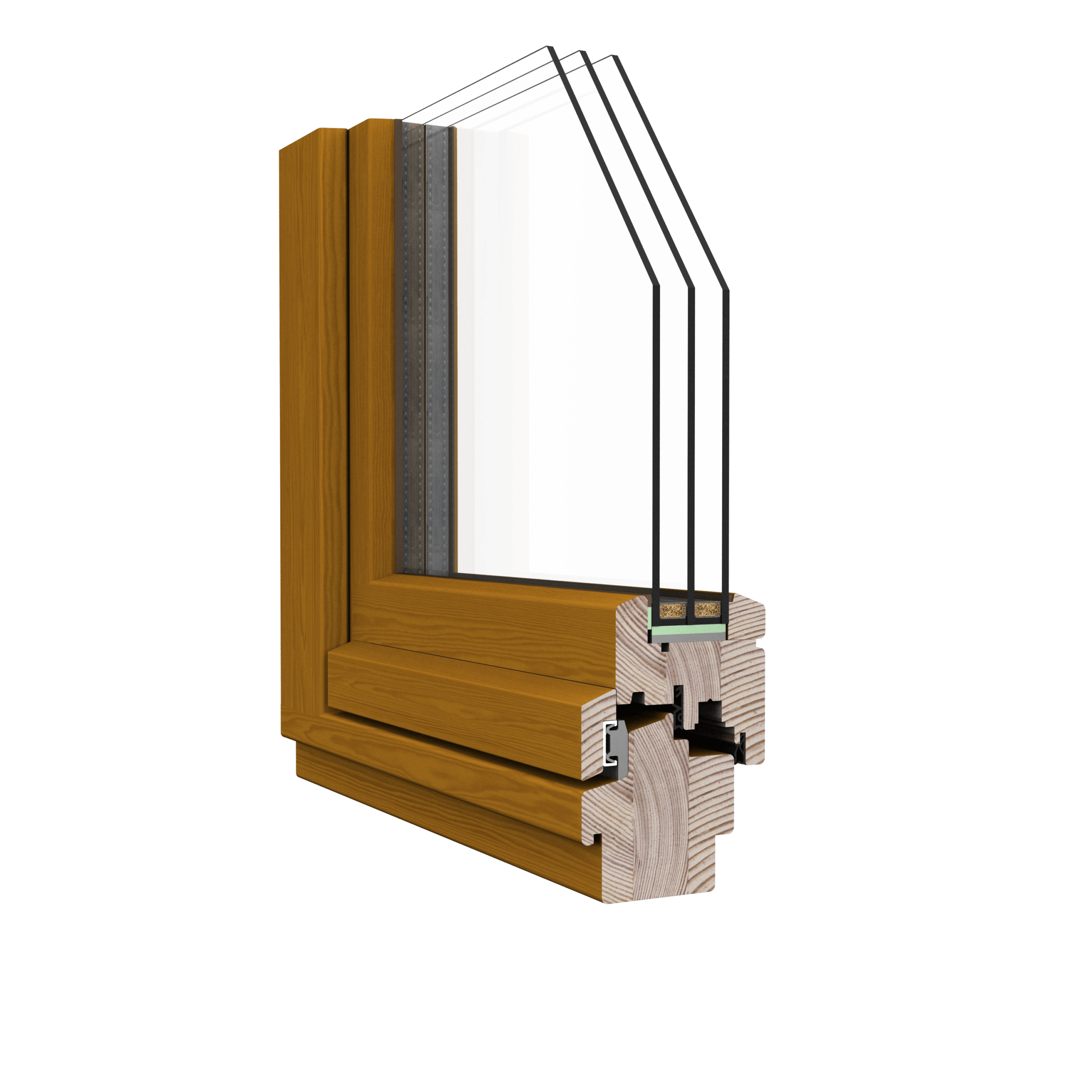 Fenêtre bois sur-mesure avec moulures traditionnelles triple vitrage à Besançon